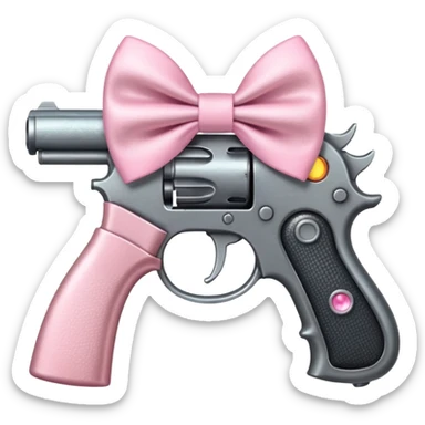 Gun with a light pink bow sticker