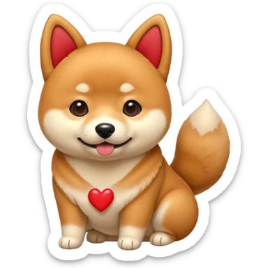 Shiba Jasper many small red hearts sticker
