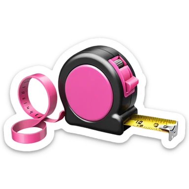 Black and pink tape measure sticker