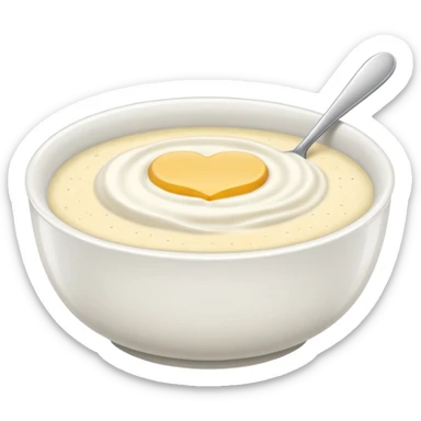 a bowl of grits, matte, no spoon, simple, clear sticker