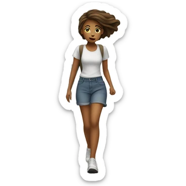 girl walking unsteadily on the street sticker