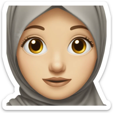 white girl wears hijab her eyes hazel and her hijab is black  sticker