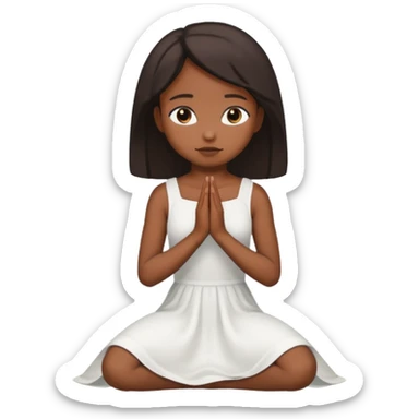 Black girl praying on knees sticker