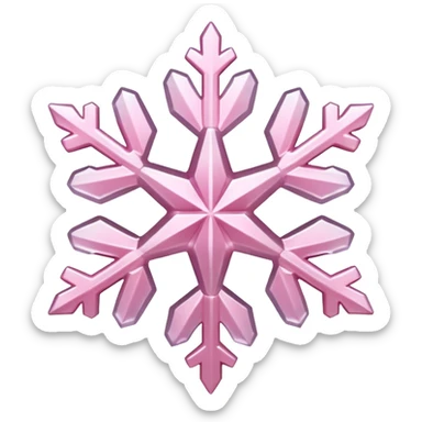 pale pink snow flake 3d bold ice translucent texture sticker