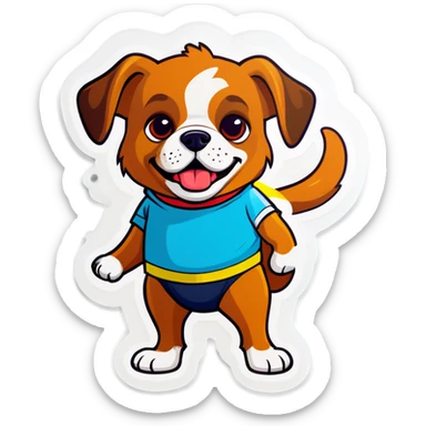 Dog wearing underwear  sticker