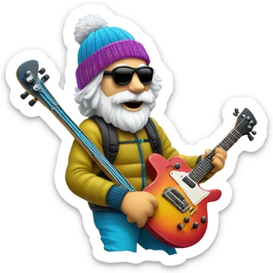 Jerry Garcia skiing  sticker