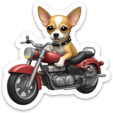 chihuahua on motorbike sticker