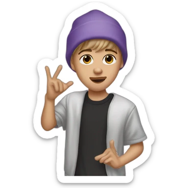 justin bieber throwing kiss sticker