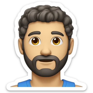 un homme très maigre avec des yeux bleus la peau très blanche et des cheveux noirs et une petite barbe et deux boucles d'oreilles sticker