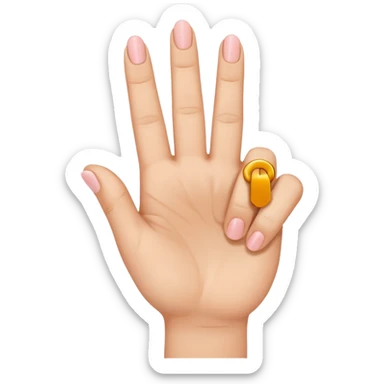 hand emoji with index and thumb showing a letter "L" while the middle finger, ring finger, and pinky finger is closed showing a "B" sticker