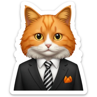 make one where its a cat in a Suit and tie a orange fluffy cat sticker