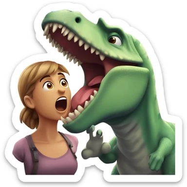 Dinosauria enamorada de dinosaurio sticker