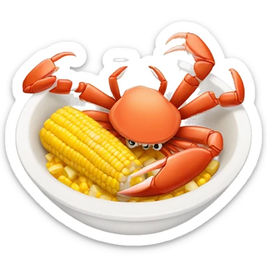 Bowl with crab legs and corn and potatoes  sticker