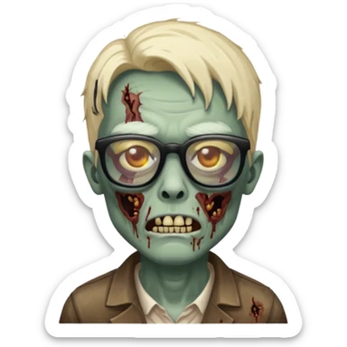 zombie with black glasses sticker