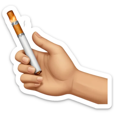 Hand holding a cigarette sticker