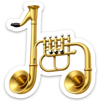 drei musiknoten in goldfarben, kein notenschlüssel. sticker