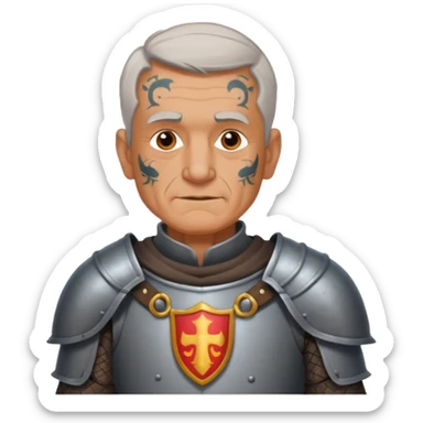 elderly tattooed knight, tattooed shoulder sticker