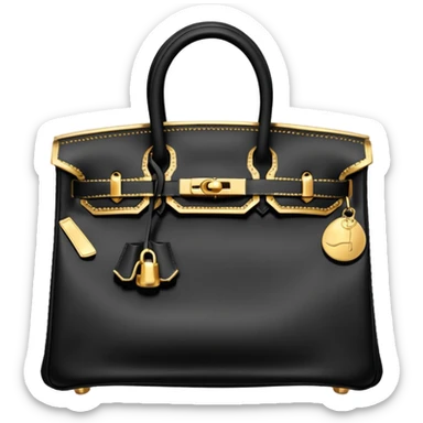 black hermes birkin with gold stitching bag sticker