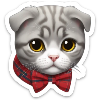 Scottish Fold gray Tommy Hilfiger sticker