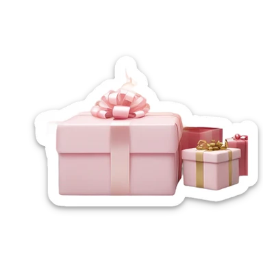 Light pink Christmas gifts under a white Christmas tree  sticker
