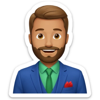 suit man,beard,different suit color,expressions sticker