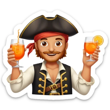 aperol spritz glass pirate celebrating sticker