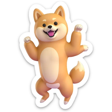 happy shiba inu dancing sticker
