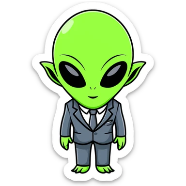 alien in a suit sticker