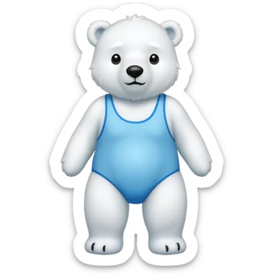 Polar bear in a swim suit sticker