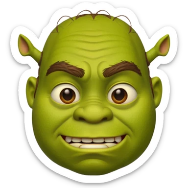 Create a Shrek emoji for a teams chat but make it more original style to the movie- make it as realistic as possible sticker