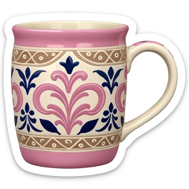 Pink white & beige Talavera mug sticker
