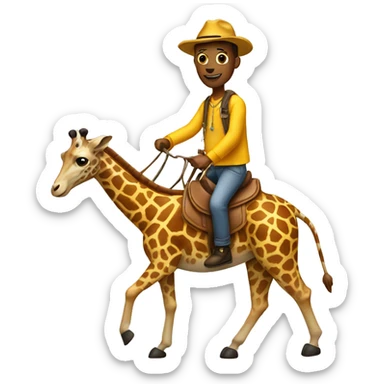 Dog riding a giraffe sticker