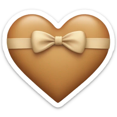 Tan heart with bow sticker