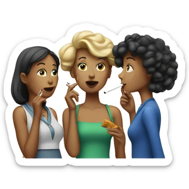 three woman smoking cigarettes  sticker
