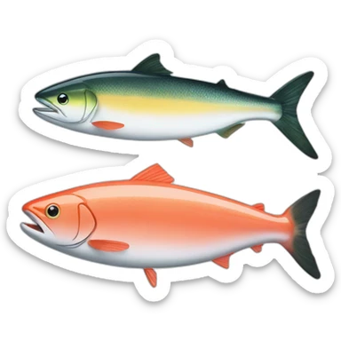 salmon and tuna sticker