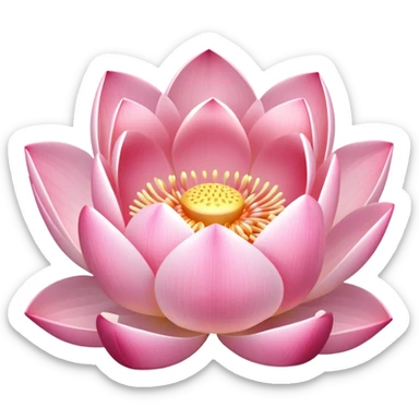 Soft pink lotus flower with a gentle inner glow sticker