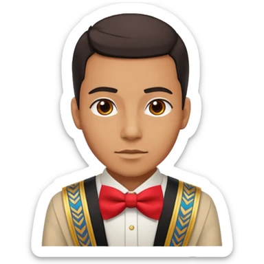 simpson guy, wearing egypt ancient custome, red bow tie sticker