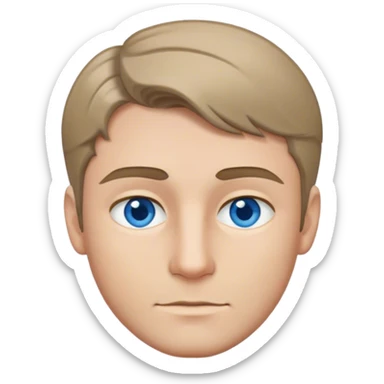 Mann dunkelblond dünnes haar ohne scheitel blaugraue augen sticker