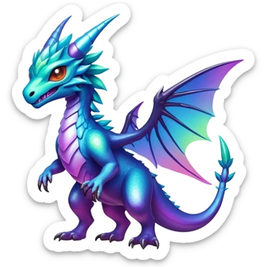 Epic divine legendary complex detailed iridescent gradients aesthetic-Fakémon-creature-scenery sticker