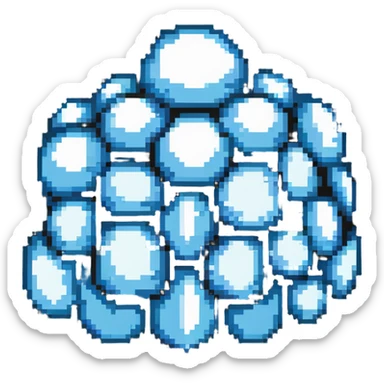 pixelated crystal cloud shimmering in the light sticker