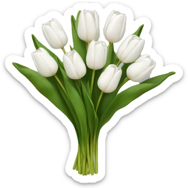 white tulip bouquet  sticker