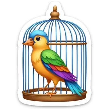  bird in cage sticker