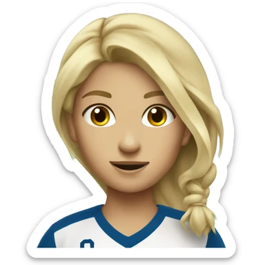 Dirty blonde girl playing soccer sticker