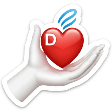 I want hand heart inside it d to be there sticker