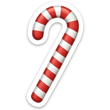 un baston de caramelo de navidad rojo con blanco sticker