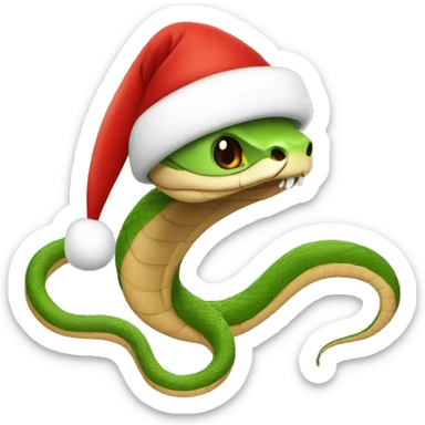 snake with santa hat sticker