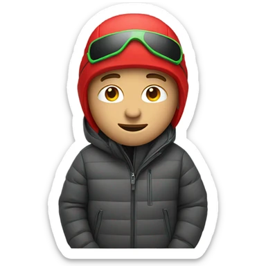 White Male snowboarder red jacket  sticker