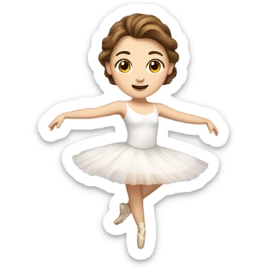 White girl dancing ballet with brown hair  sticker