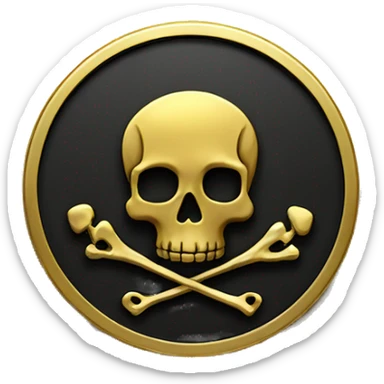 black COIN gold with skull sticker