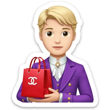 prince holding Chanel gift bags sticker